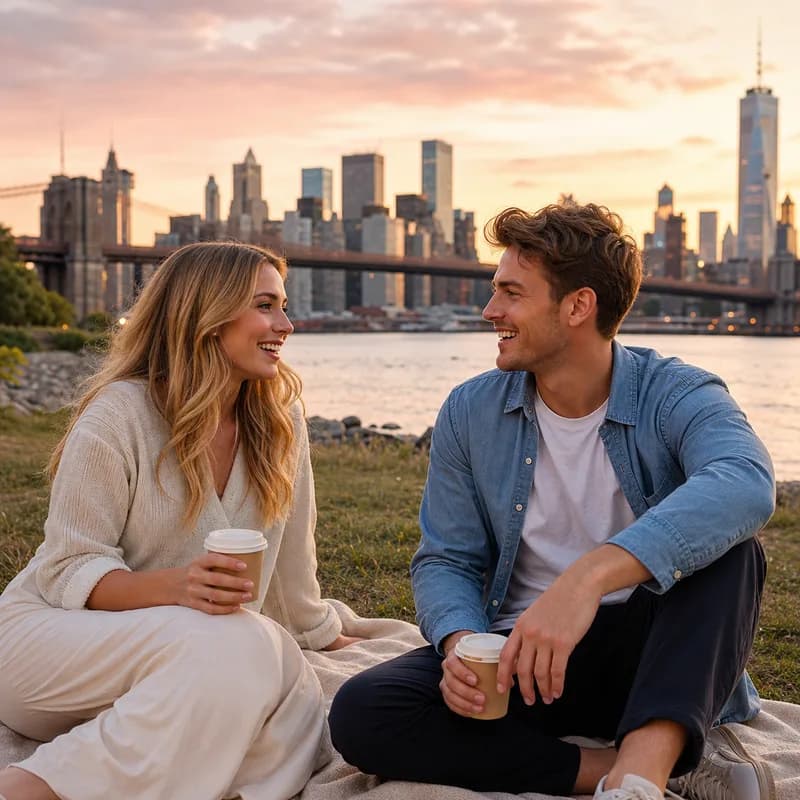 Illustrative sunset date Activity with two adults